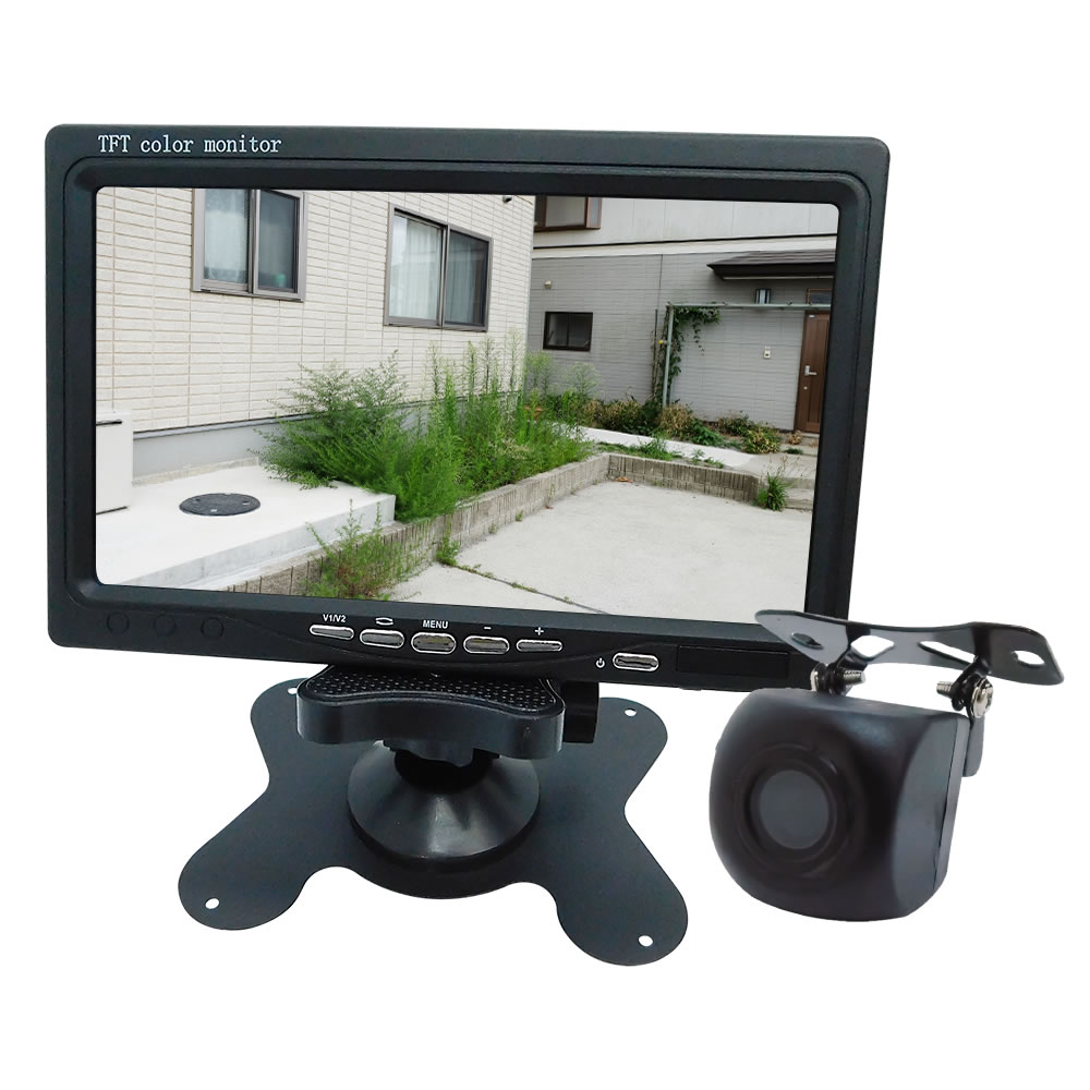 超小型防犯カメラ 7インチ録画機能付きモニターセット