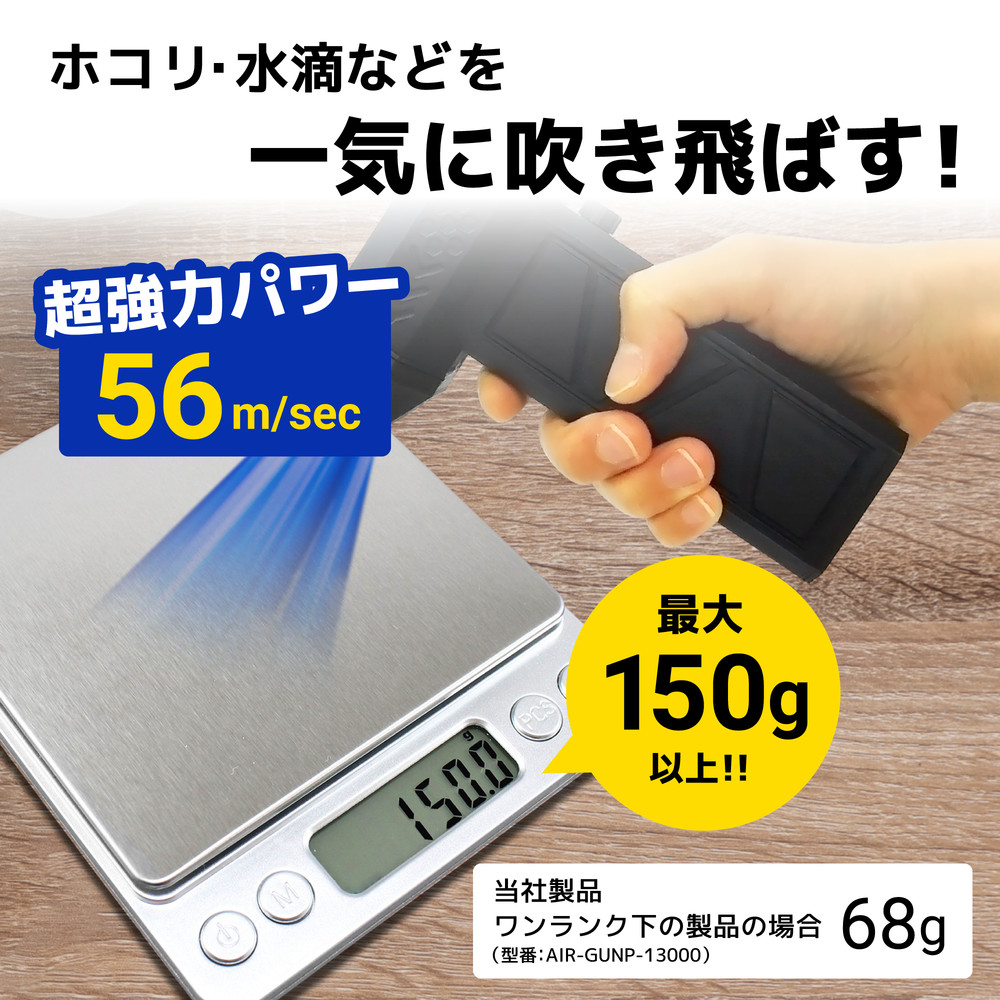 電動爆風エアーガン（吹出し／吸引両用）13000rpm