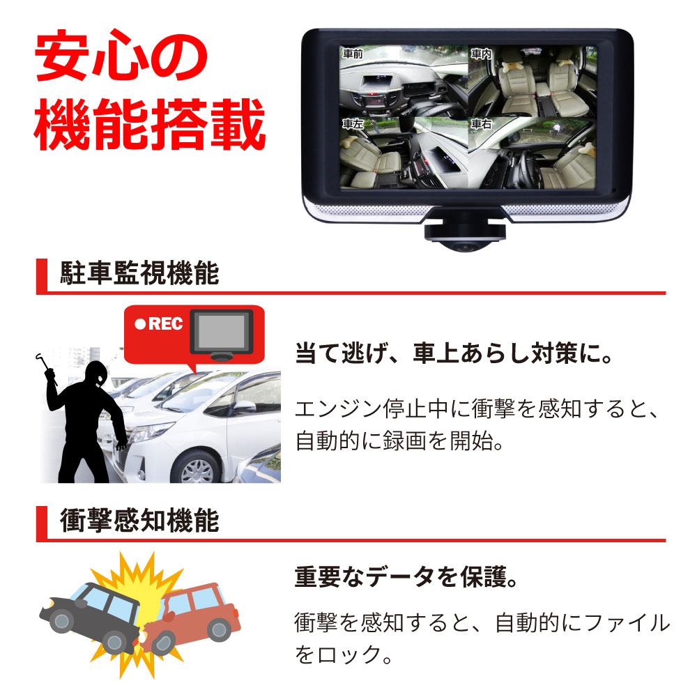 【360°全景撮影】スタンド型ドライブレコーダー