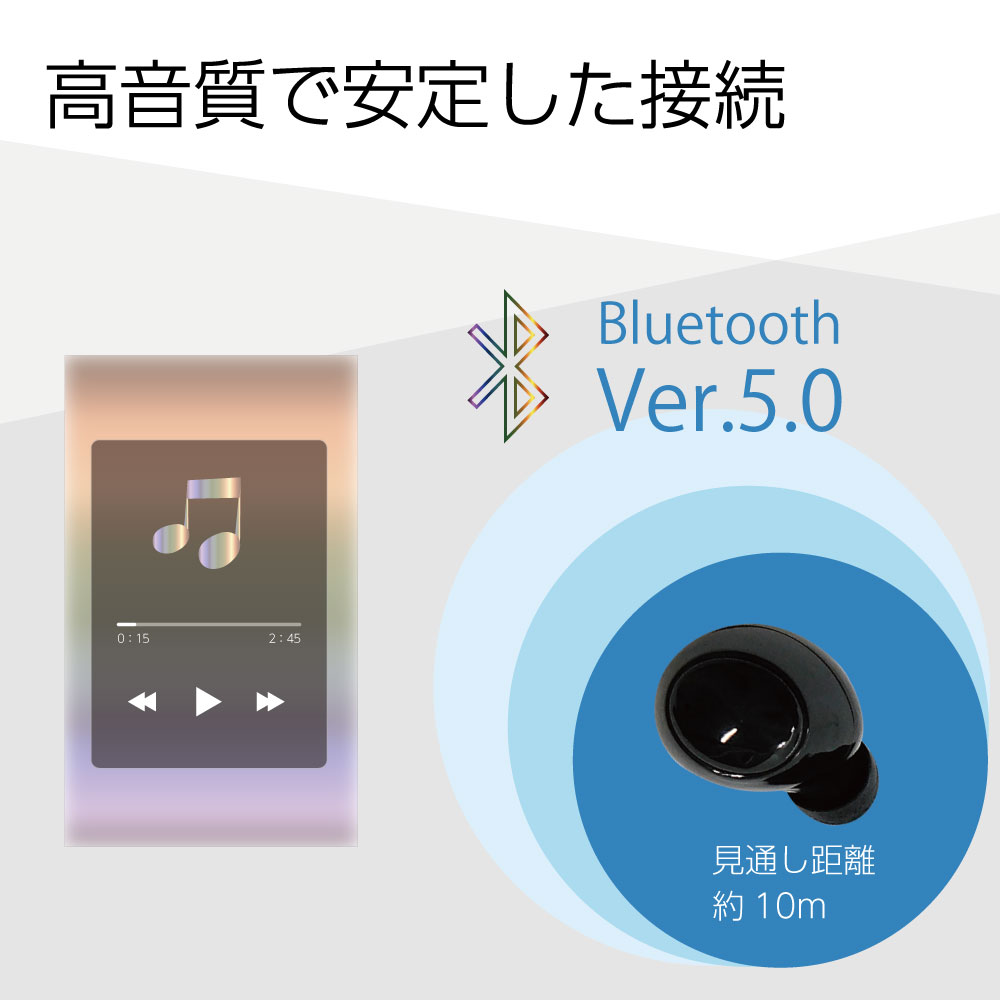 Bluetooth5.0で見通し距離は約10m
