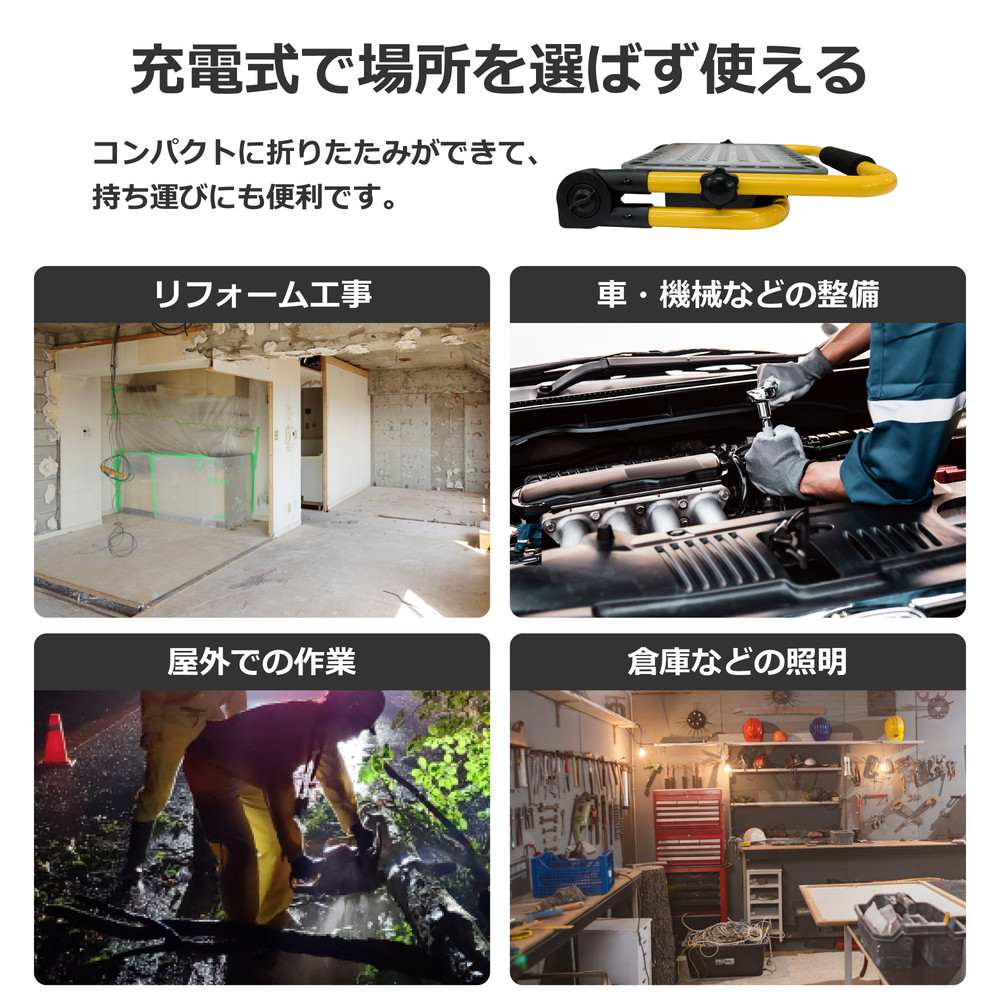 充電式携帯型LED投光器