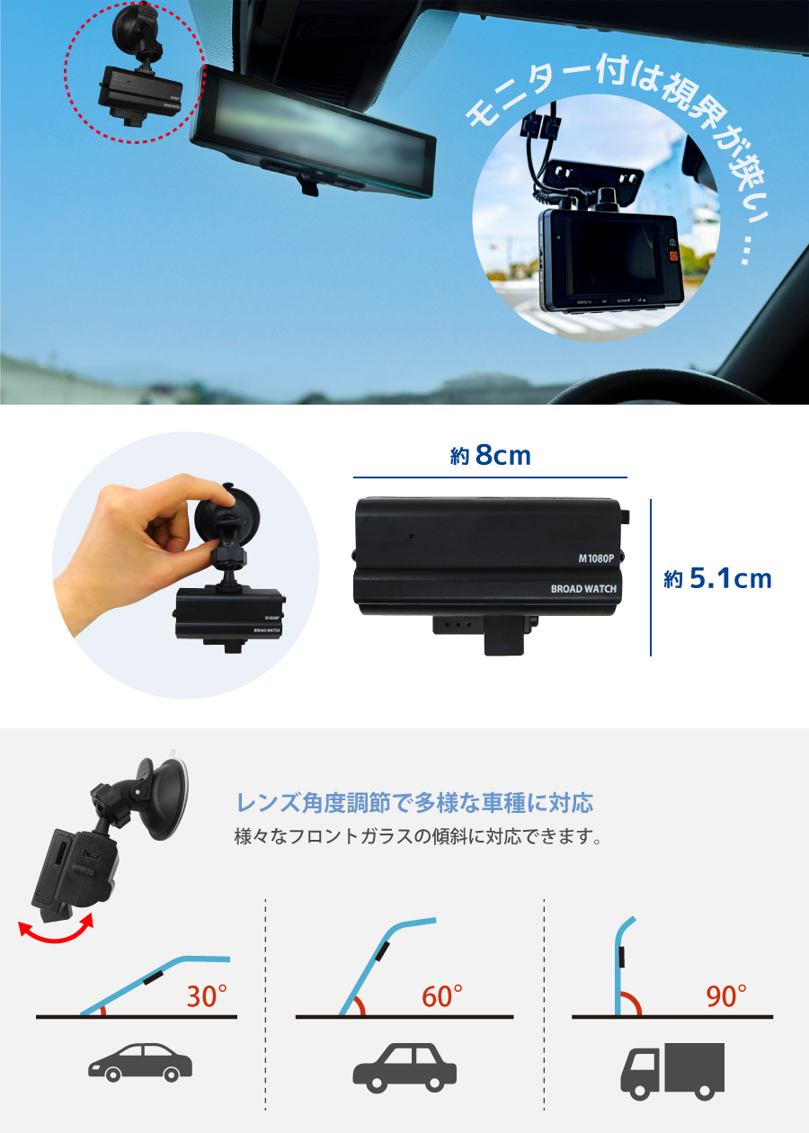 【Peta Came】持ち運べる充電式！ペタッと貼るだけドライブレコーダー