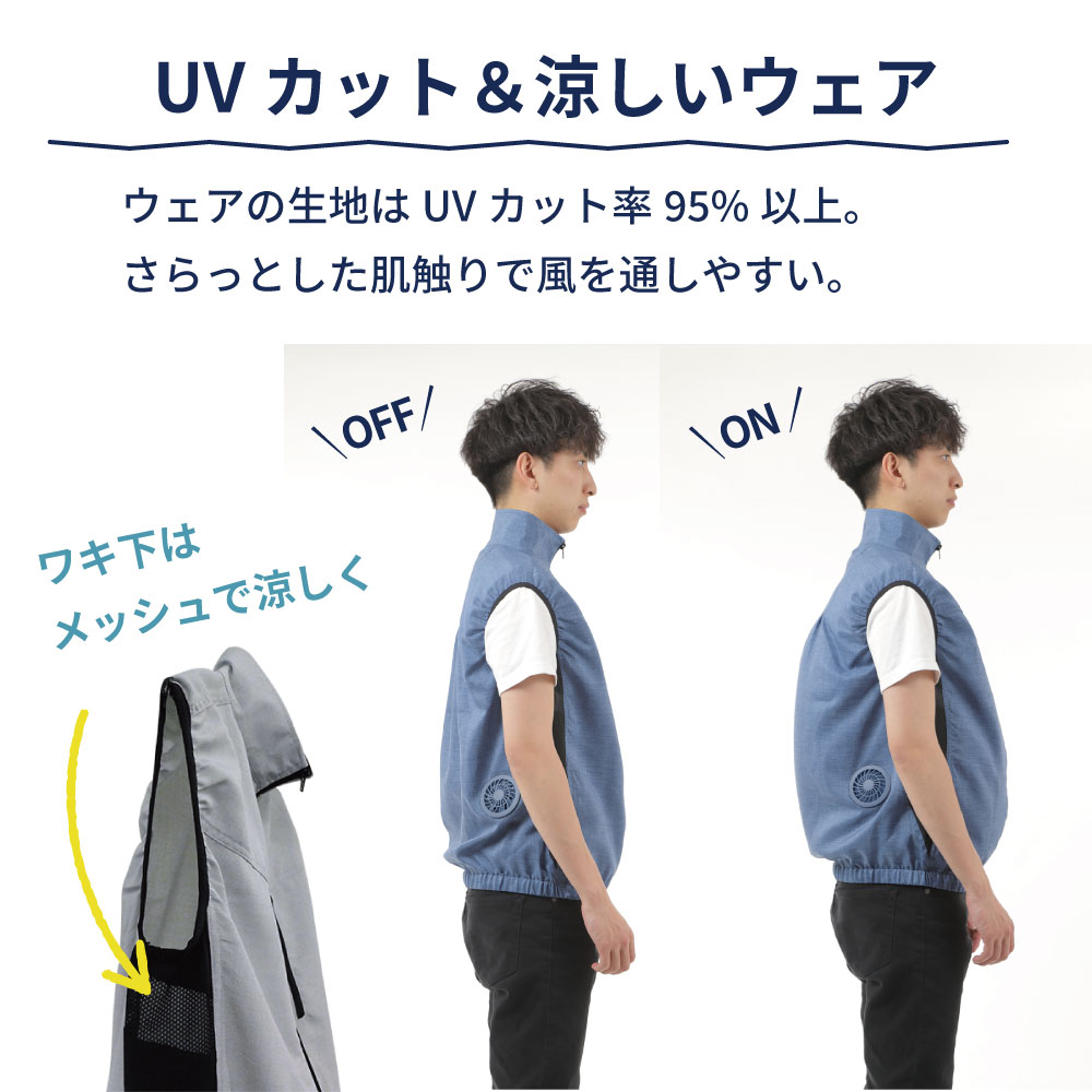 【男性向けUVカット＆ファン搭載ベスト】MEN’s涼美服