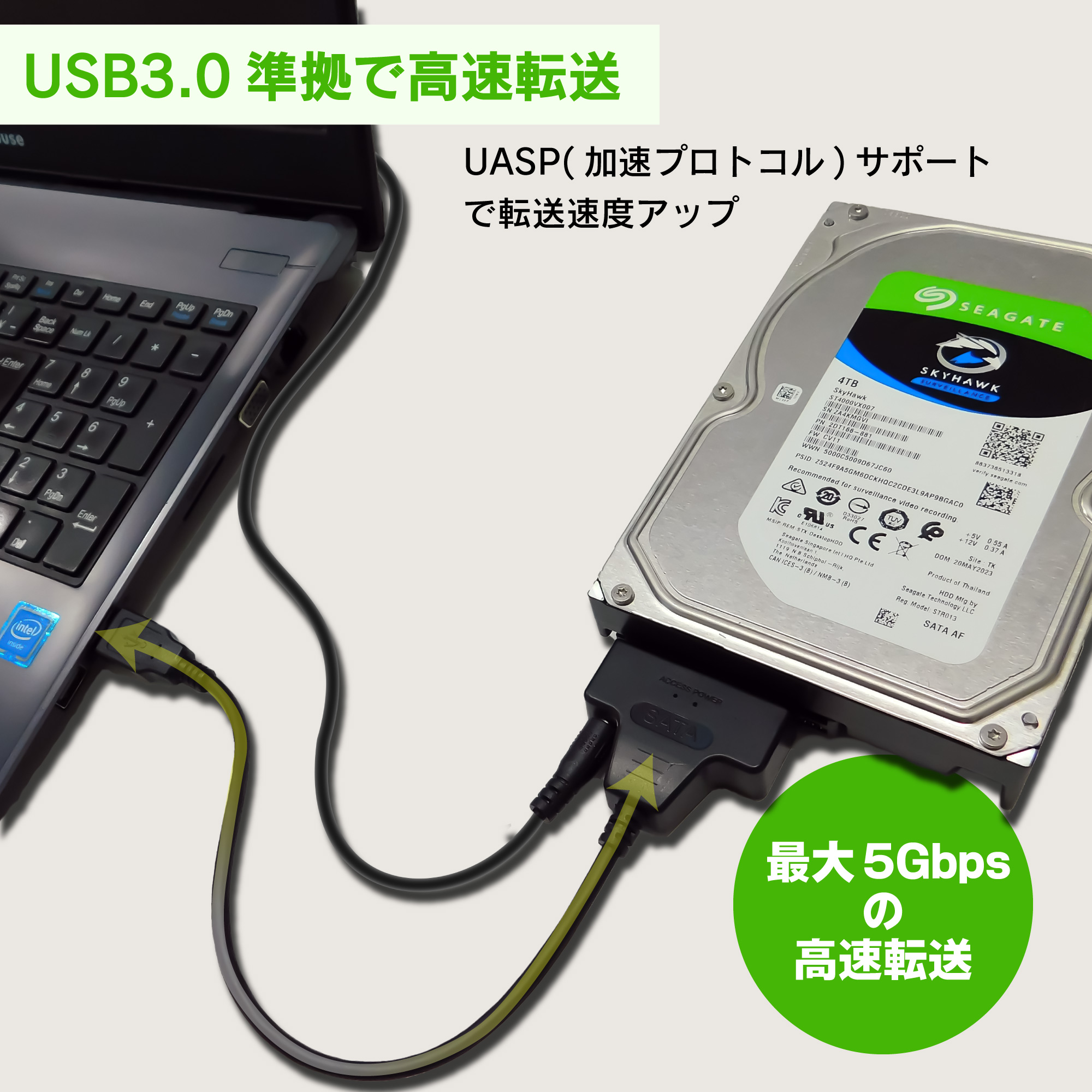 SATA－USB変換アダプター