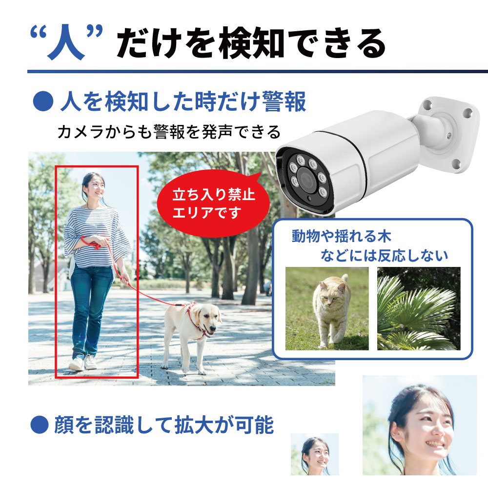 PoE NVR 人認識AI機能付き4K画質セット