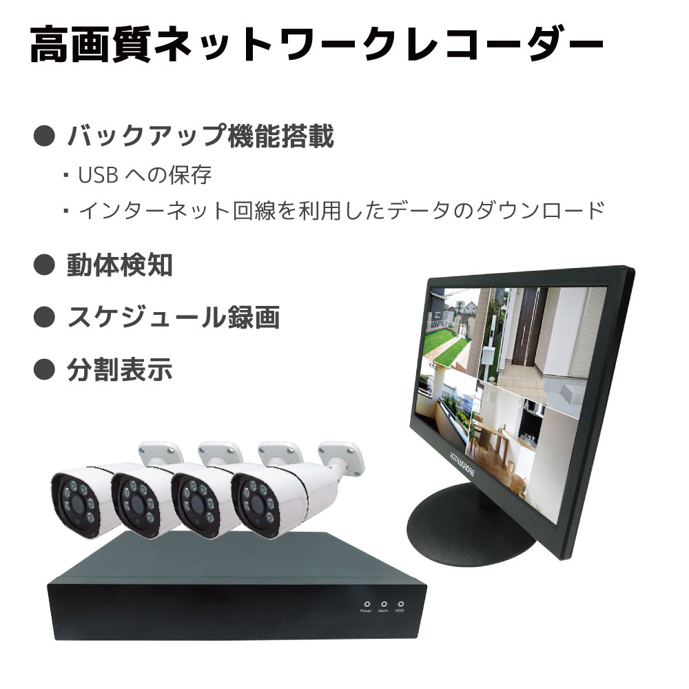 PoE NVR 人認識AI機能付き4K画質セット