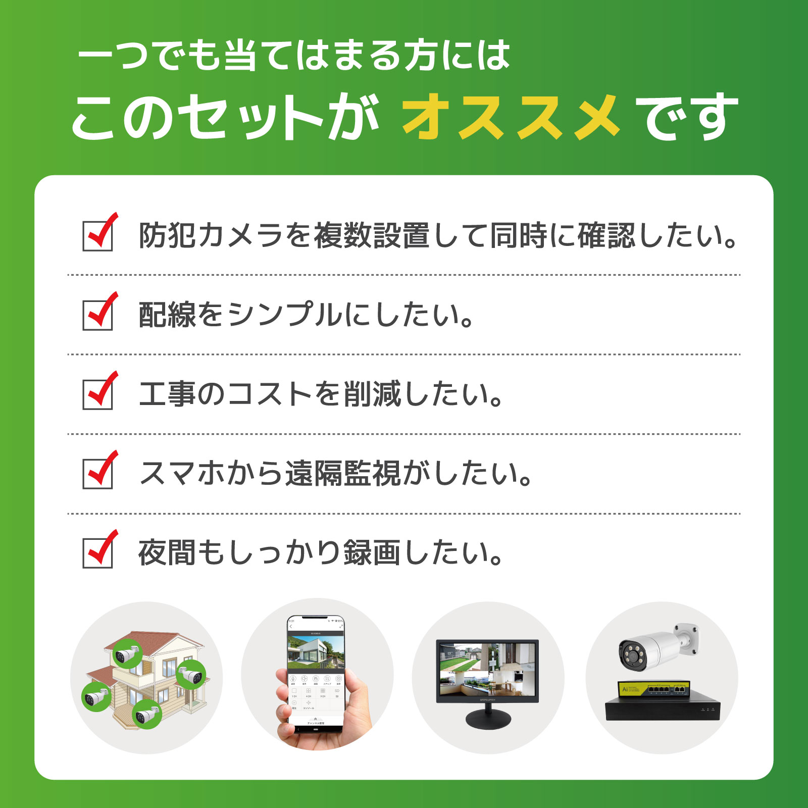 PoE NVR 400万画素セット