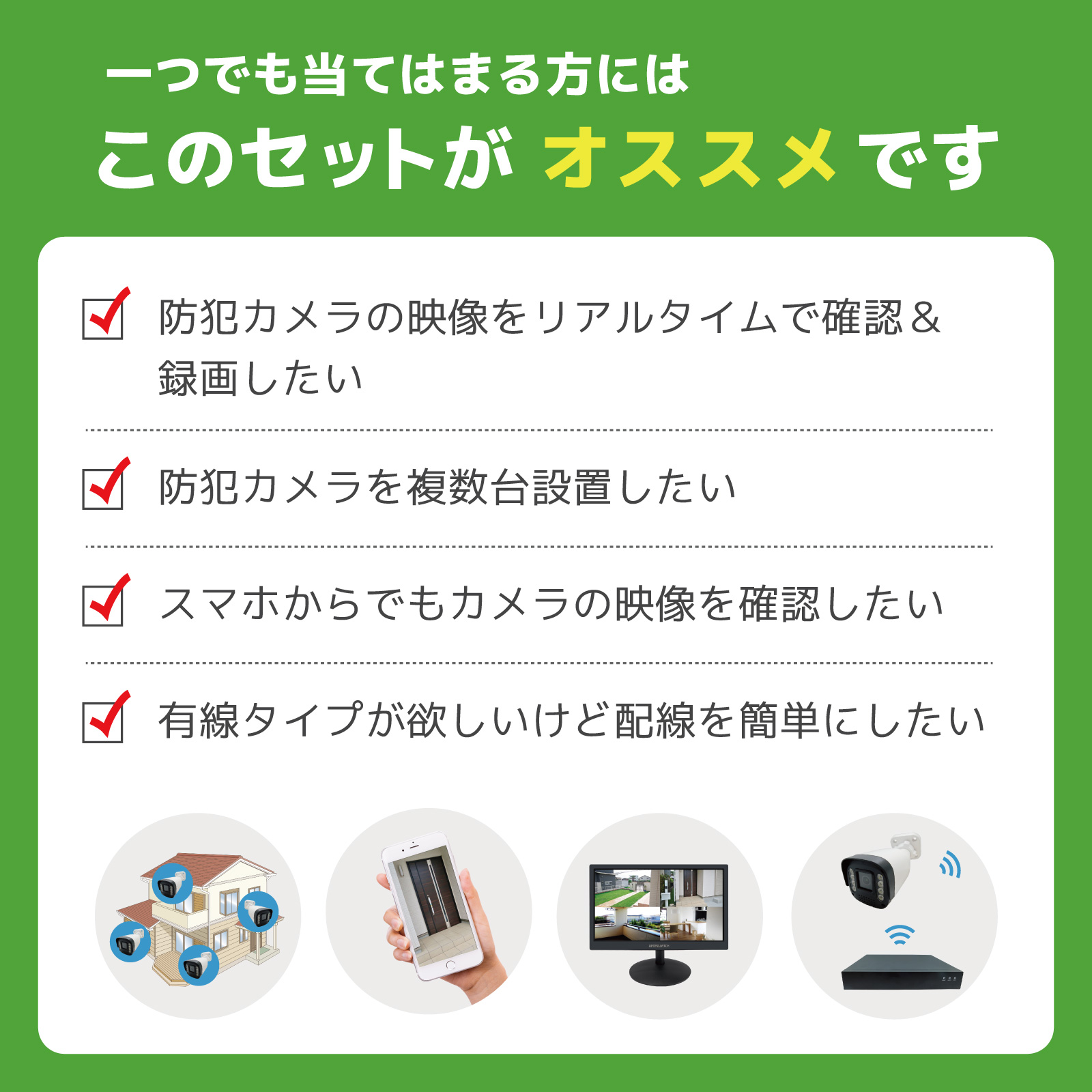 PoE NVR 200万画素セット