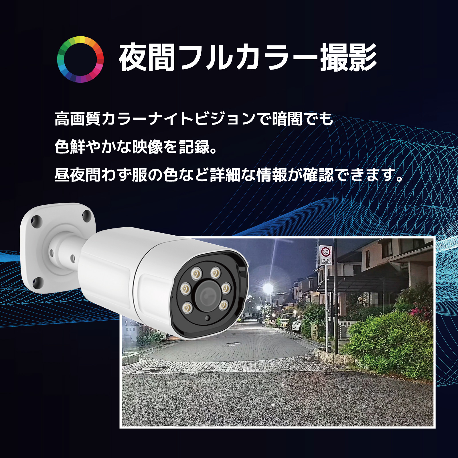 PoE NVR 夜間フルカラー撮影500万画素セット