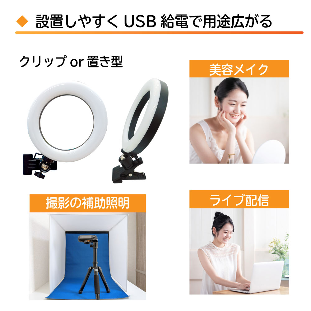 USBクリップ式リングライト