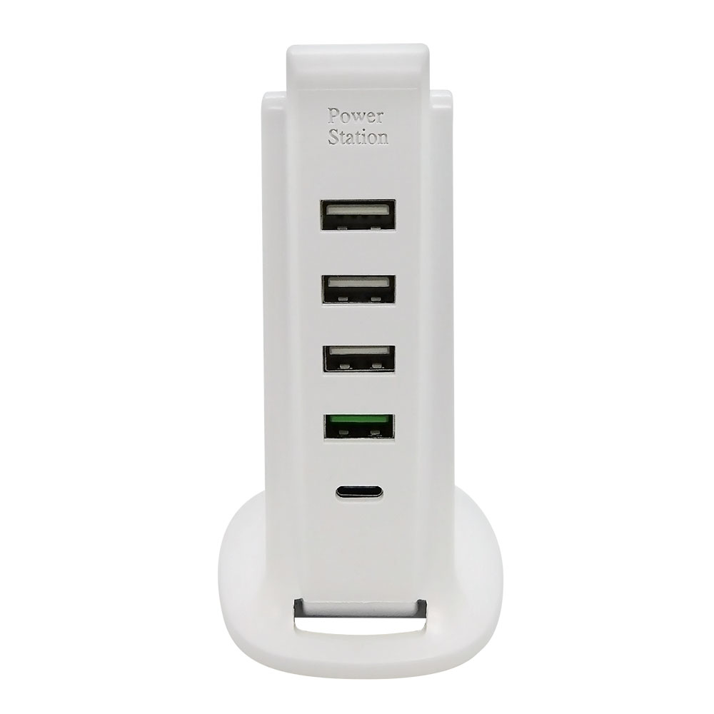 5ポートUSB充電器【TYPE-A(4ポート)+TYPE-C(1ポート)】